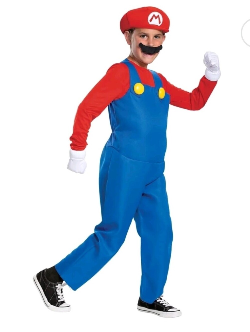 Large Mario Halloween Costume Super Mario Bros Youth Dress Up Size 10/12
